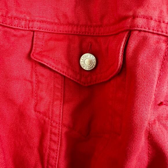 Land's End Pink Denim Jacket Size XL 100% Cotton Western Rodeo Country Festival - Picture 5 of 8